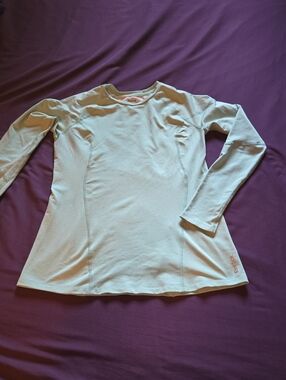 Rebook Play Dry Long Sleeve Large Athletic Top, Mint Green